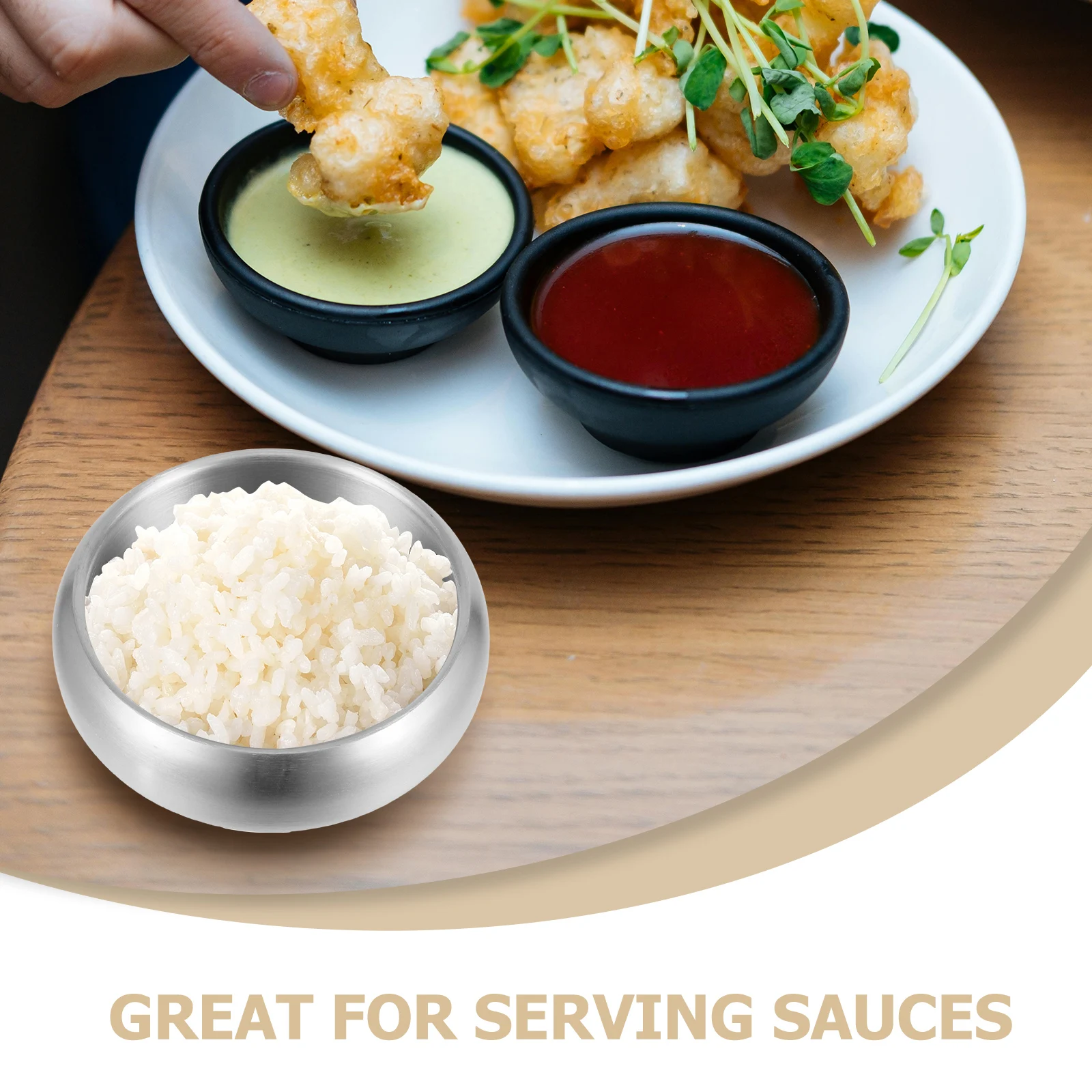 304 وعاء من الفولاذ المقاوم للصدأ 9 سنتيمتر طبقة مزدوجة معزول حساء الأرز المعكرونة الحبوب سلطة خلط تخدم السلطانية المطبخ برواري مجموعة #4