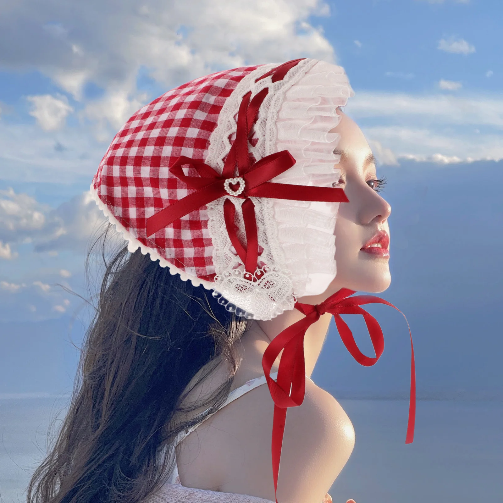 

Cute Lace Triangle Headscarf Headband Bandana Hair Tie Kerchief Soft Comfortable Material Versatile Use Vacation Photoshoots