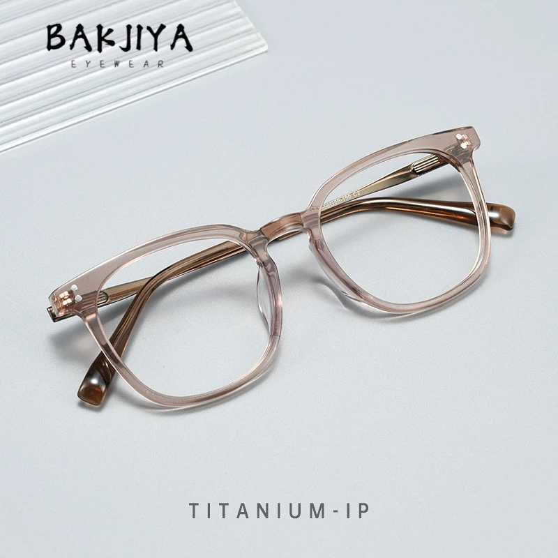 

New Trend Oversized Acetate Korean Designer Women Glasses Frames Ins Full-Rim Titanium Temple Men Prescription Eyeglasses Frames