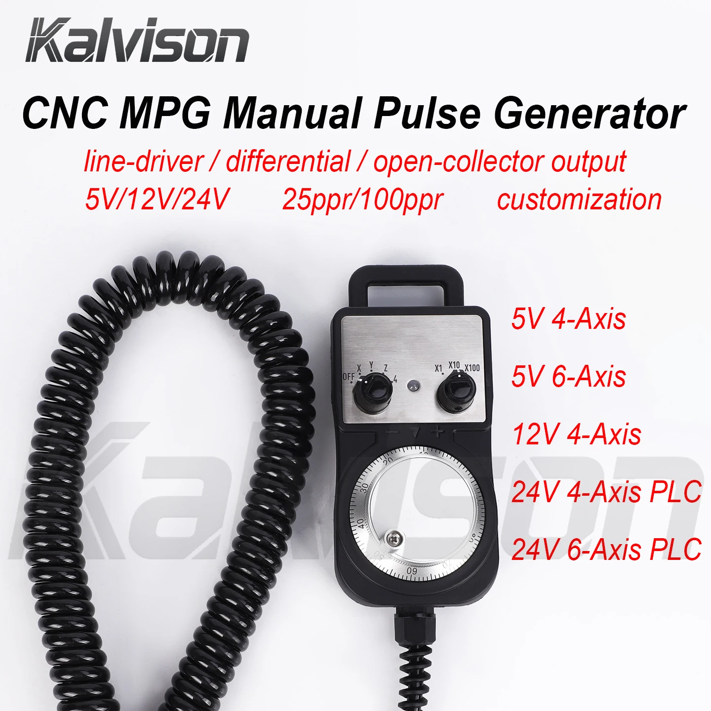 Manual Pulse Generator MPG Handwheel 4/6‑Axis 5V/12V/24V NPN PNP Differential Output CNC Pulse Handwheel For PLC CNC Machine