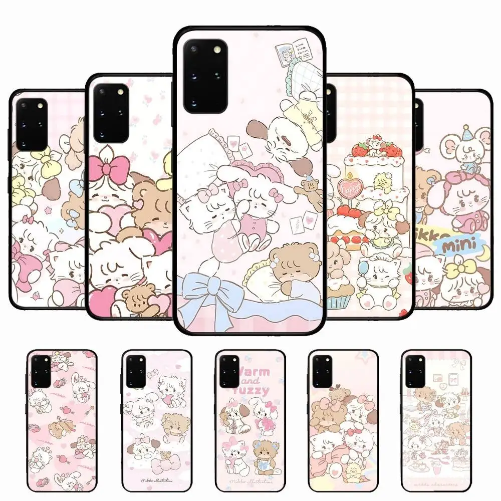 Cute Cat Mikko Phone Case For Samsung S 24 Fe 25 Ultra Plus 20 Lite 21 30 22 23 24 22 Ultra 5G Fundas