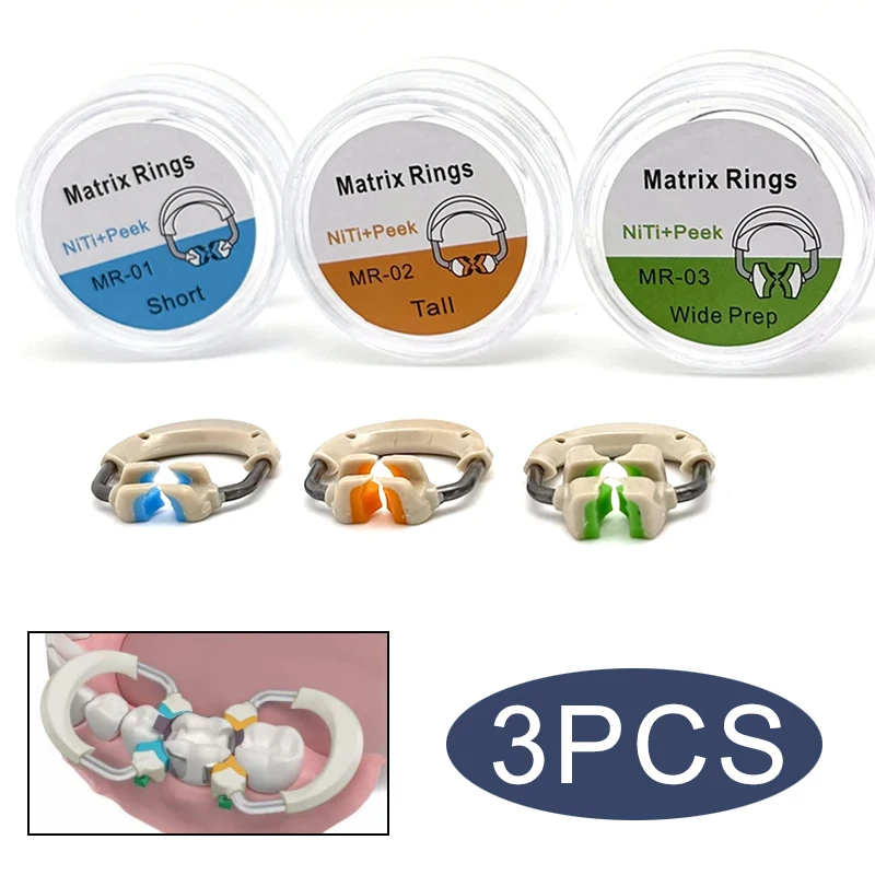 

3 шт. стоматологическая секционная матричная система NiTi из сплава, автоклавируемая для восстановления детей и взрослых