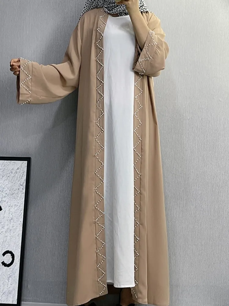 One Piece Ramadan Eid Mubarak Open Abaya Kimono Dubai Turkey Islam Kaftan Muslim Dress Clothes Abayas For Women Robe Caftan