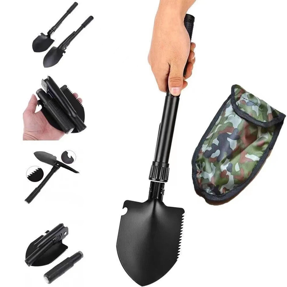 Military Engineer Shovel, Outdoor Folding Military Shovel Vehicle Camping Fishing Shovel Pickaxe, Gardening Trenching Spade