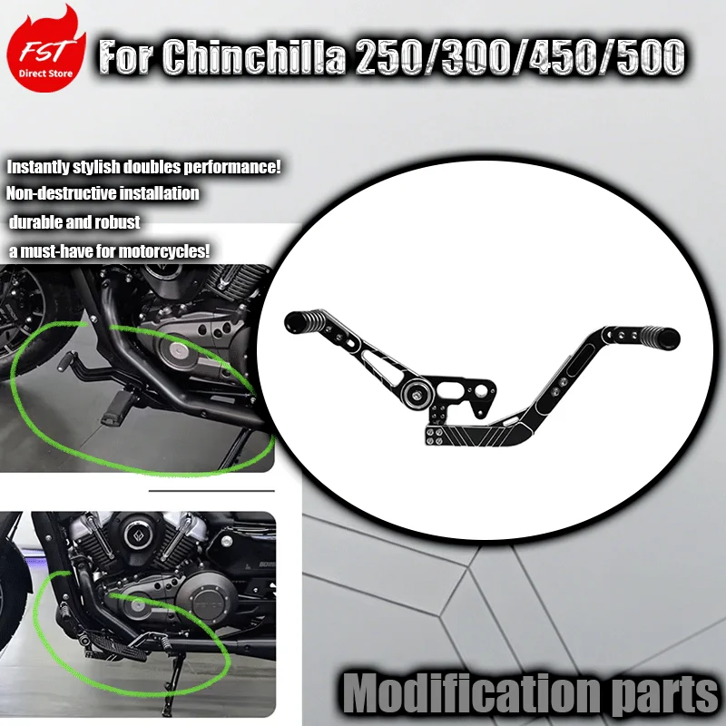 

For Chinchilla 250/300/450/500 aluminum alloy gear shifter, front and rear pedals, foot pedal, two-way pedal
