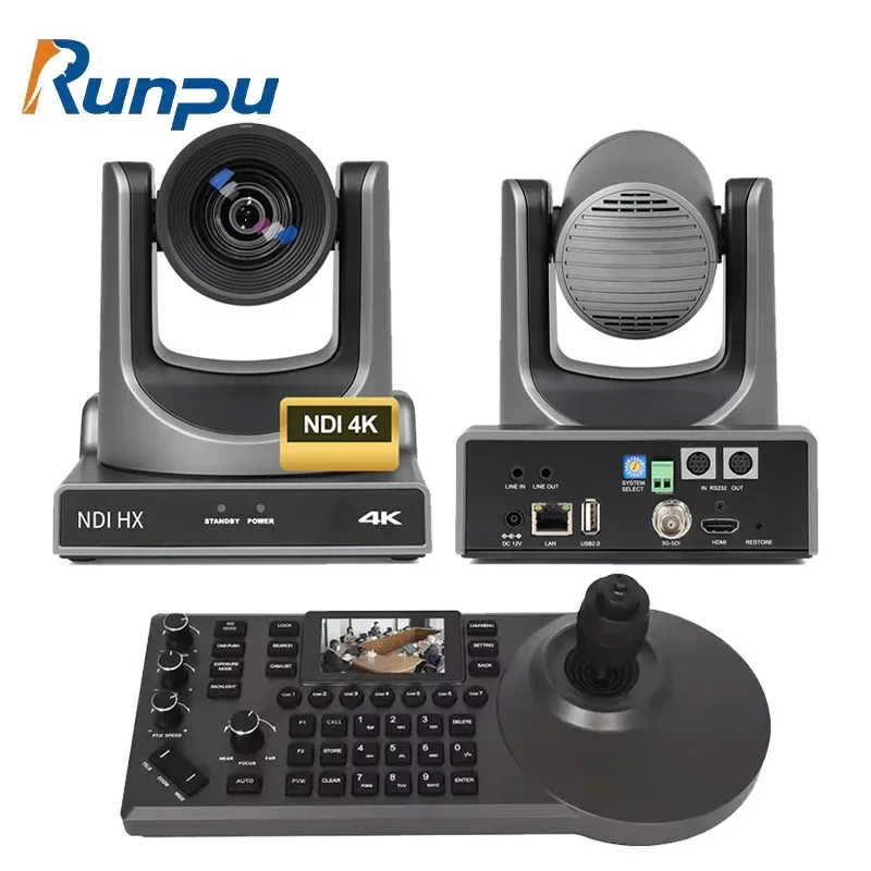 

Runpu Best Broadcast Bundle=2 шт. 60 кадров в секунду NDI HX POE 4K 20X sdi hd mi lan USB poe AI автоматическое отслеживание + шт. IP-контроллер OBS Church