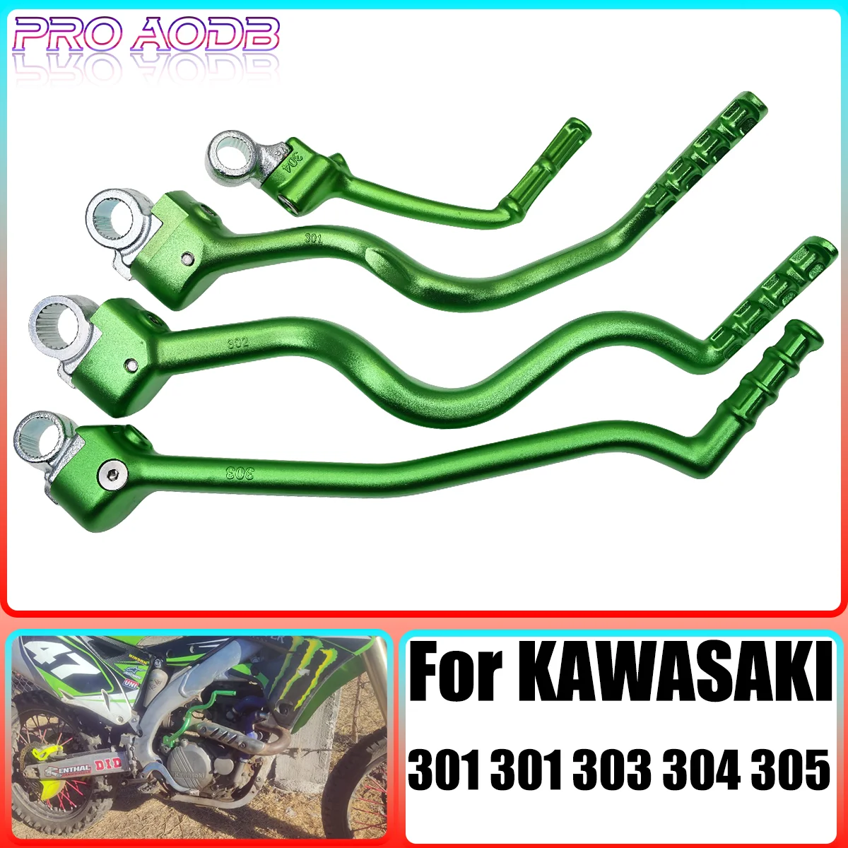 

CNC Aluminum Forged Kick Start Starter Lever Pedal For Kawasaki KX250F 2013-2015 KX85 KX100 2000-2020 KX450F 2008-2018 KLX450R