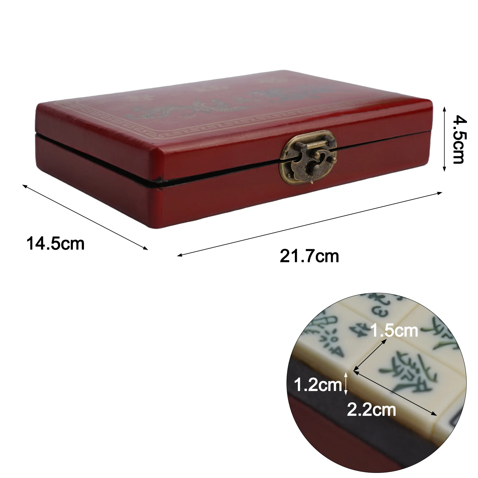 A Delightfully Compact Chinese Mah Jongg for tile Game Complete With An Elegant Wood Storage Box And Two Playing Pieces