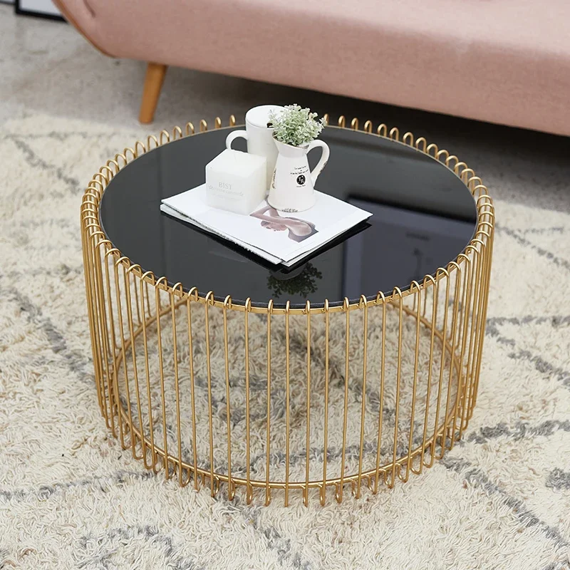 Nordic Style Coffee Table Decoration Living Room Small Round Sofa Side Coffee Table Glass Muebles De La Sala Household Items