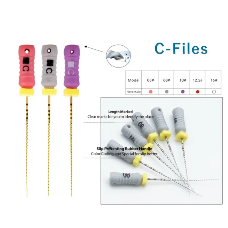 10 Packs 21/25mm 015-040 Dental   C-FILES  K- FILES SS Endo Root Canal K Files Hand Use Endodontic Dentistry Supplies