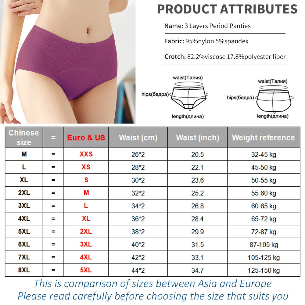 2/3pc Leak Proof Menstrual Panties Women Underwear Period Cotton Waterproof Brief Plus Size Female Physiological Breathable Pant image 6