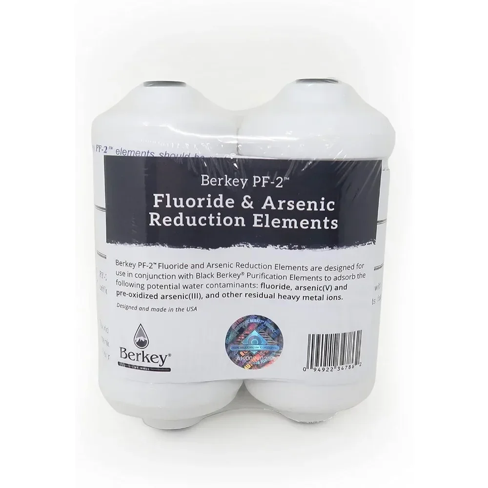 Fed Water Filter System 3.25 Gallon with 2 Black Berkey Elements, 2 Berkey PF-2 Fluoride and Arsenic Reduction Elements