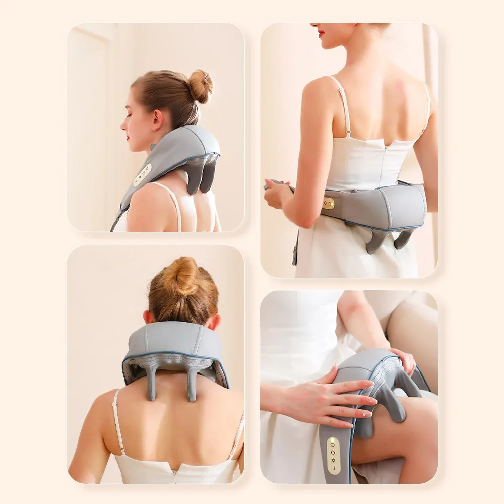 Wireless Neck and Shoulder Massager with Heat, Deep Kneading Massage for Neck and Back Pain Relief | Cordless Neck and Shoulder