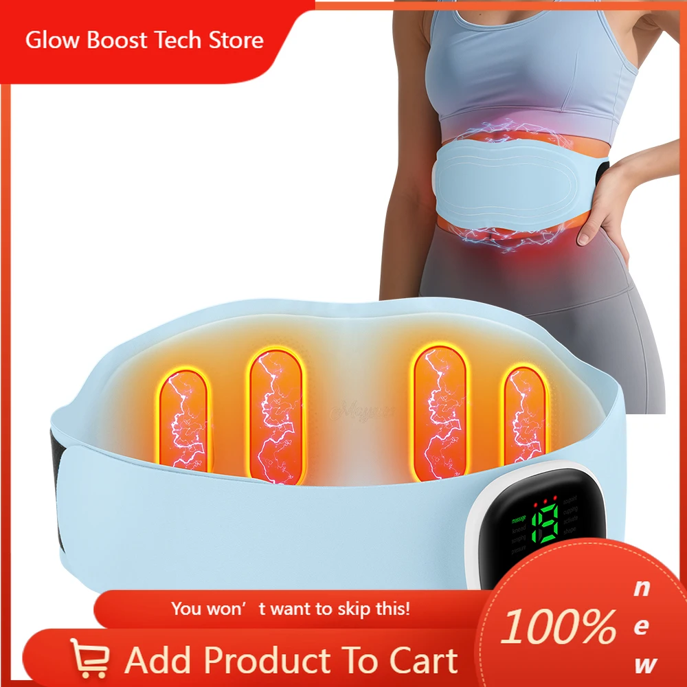 

NYSmart Library Wireless Microcurrent Abdominal Massager Belt Pulse Hot Compress With Heat For Belly Waist Lower Back Massage