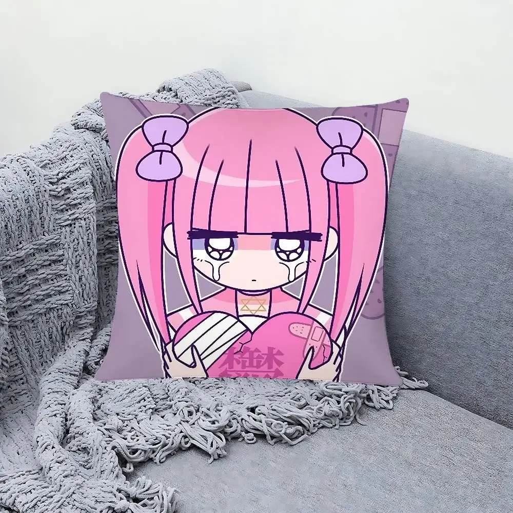 Cute M-Menhera Chan Pillow Case Sofa And Living Room Decorative Cushion Covers Dust-proof And Mite-proof Invisible Zipper