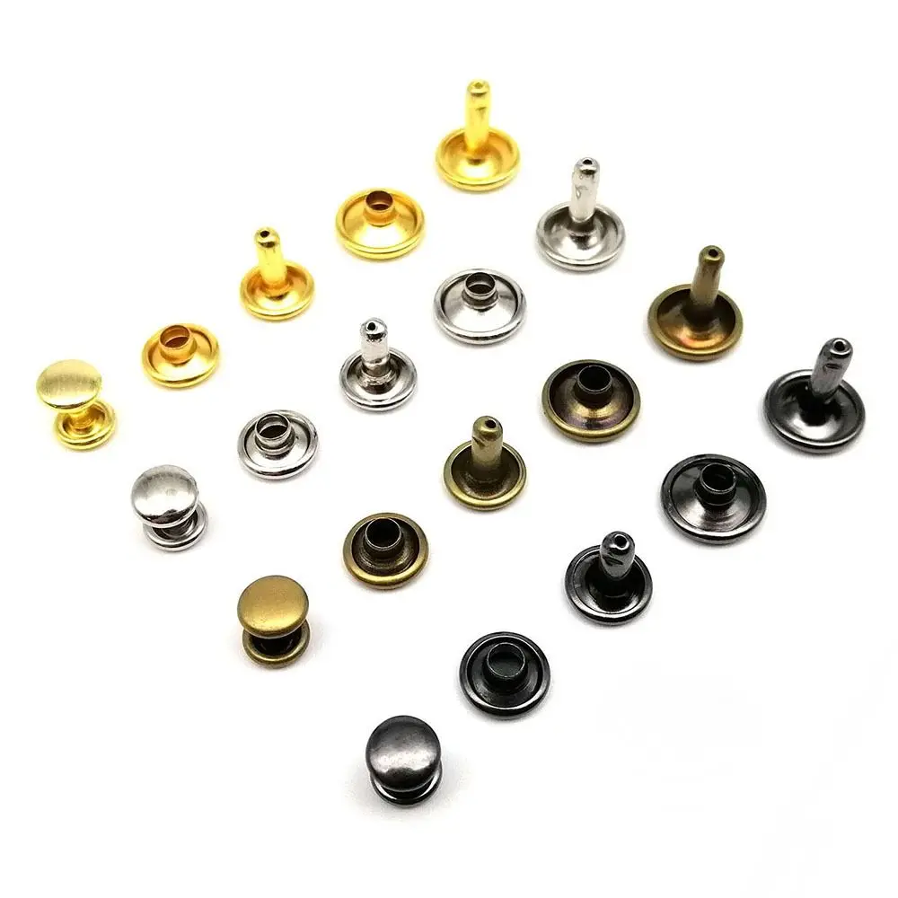 100Sets 6/8/10mm Decor Rivet Stud Double Cap Clothes Accessory Leather Bag Stud Screw Leather Collar Spot Nail