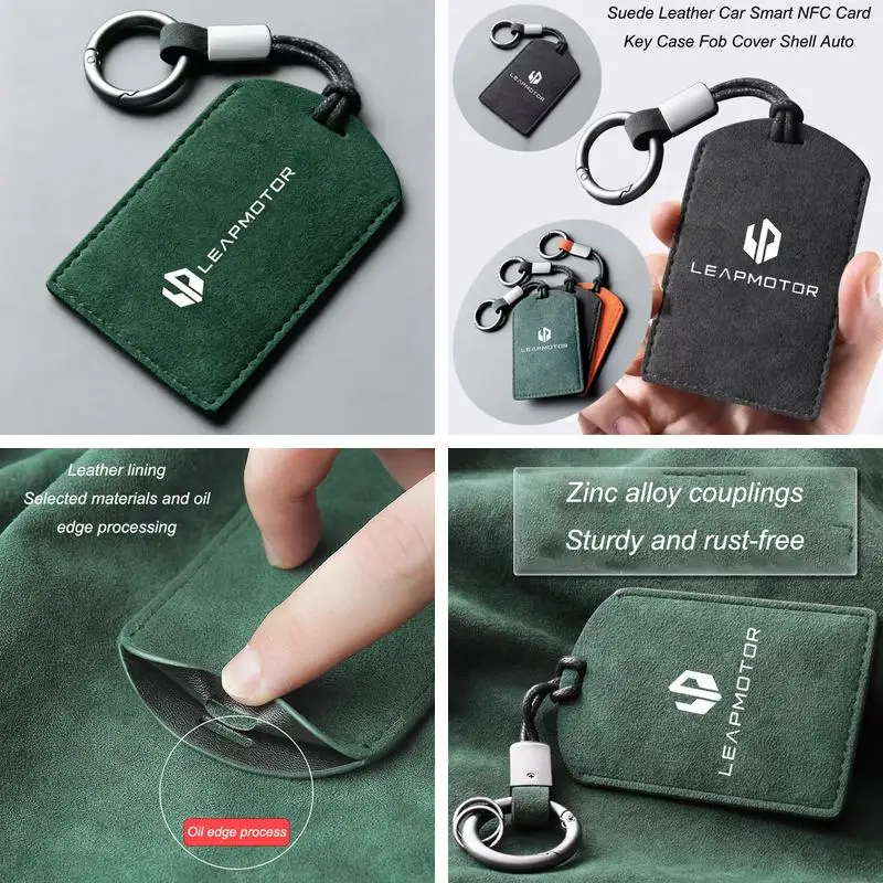 Reliable Suede‑Made NFC Card Key Protective Housing With Keychain For Leapmotor C10 B10 C16 C11 T03 Trim Accessories