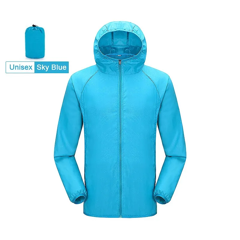 LNGXO Unisex-Wanderjacke für Herren und Damen, wasserdicht, schnell trocknend, Camping, Windjacke, Trekking, Angeln, Regenmantel, Outdoor, Anti-UV-Kleidung