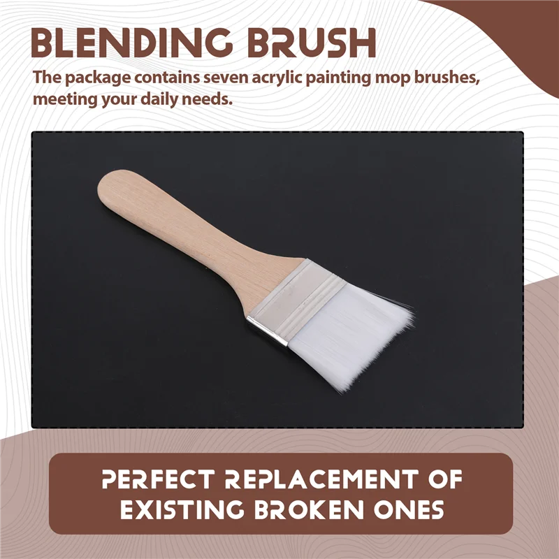 

【Flash Sale】7 Pcs Mop Brush For Acrylic Painting Gilding Brush Versatile Mop Brushes Assorted Size Paint Brushes Set Paint Brush