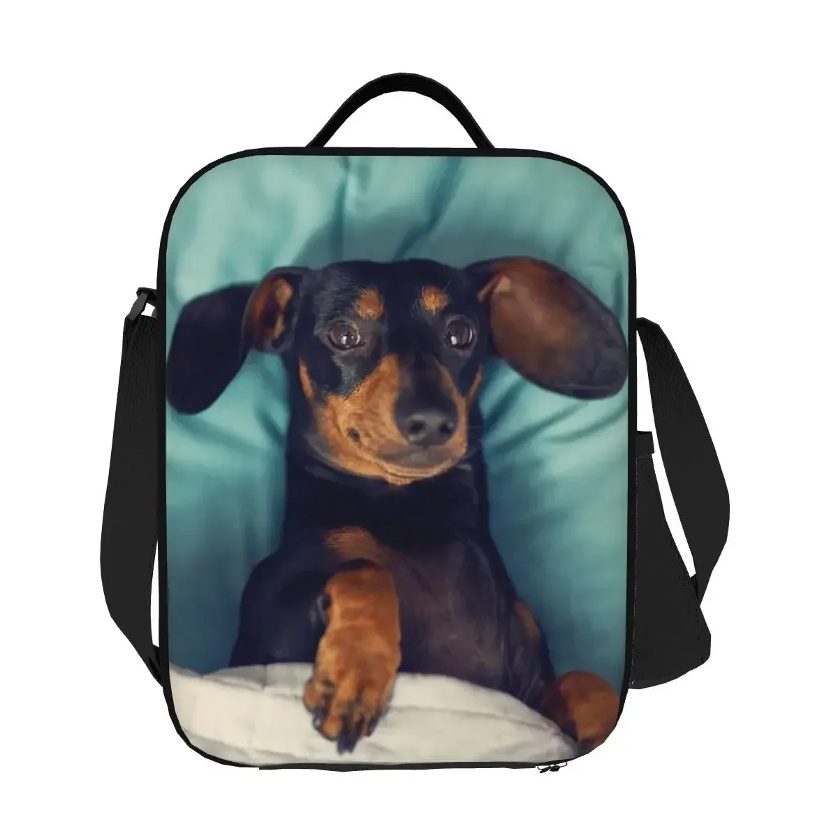 

Custom Dachshund Lunch Bag Men Women Cooler Thermal Insulated Lunch Box for Kids School Children