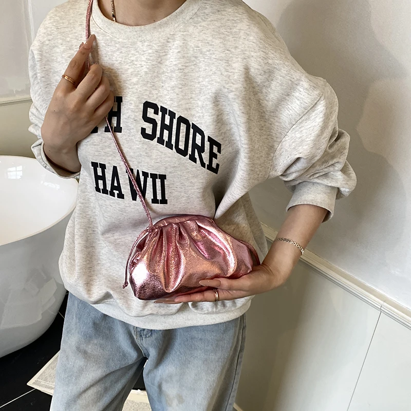 MOODS Bling Evening Purses For Women 2023 Luxury Designer Handbags Golden Laser Shoulder Cross Body Bags Dinner Party Clutch Bag
