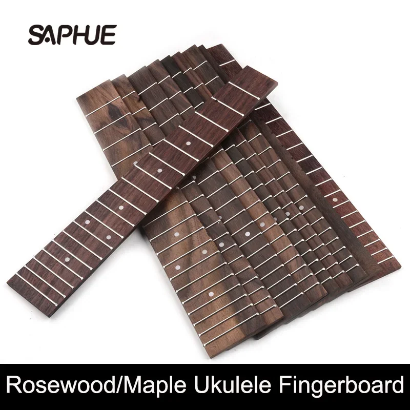 

10Pcs Rosewood/ Maple Fretboard Ukulele Fingerboard for 26 Inch Tenor Ukulele with 4mm Dot 18 Fret Fretboard UK Parts