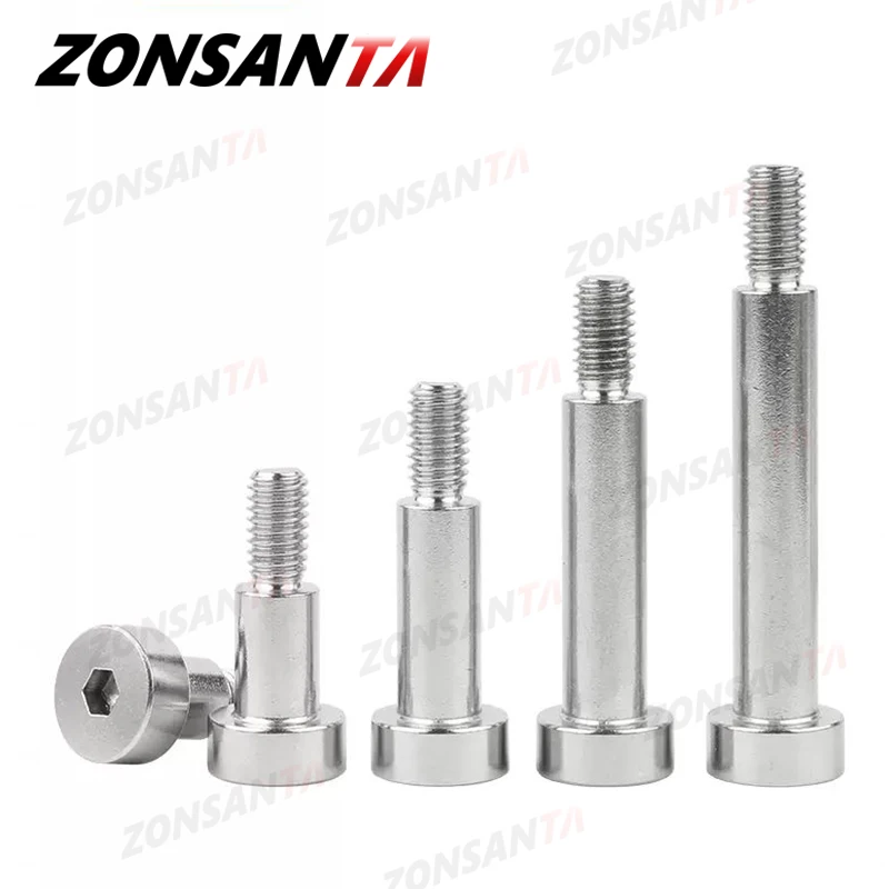 Hexagon Socket Cap Head Roller Shoulder Screws Bearing Bolt 304 Stainless Steel Plug Stuff Screw M2 M2.5 M3 M4 M5 M6 M8 M10 M12