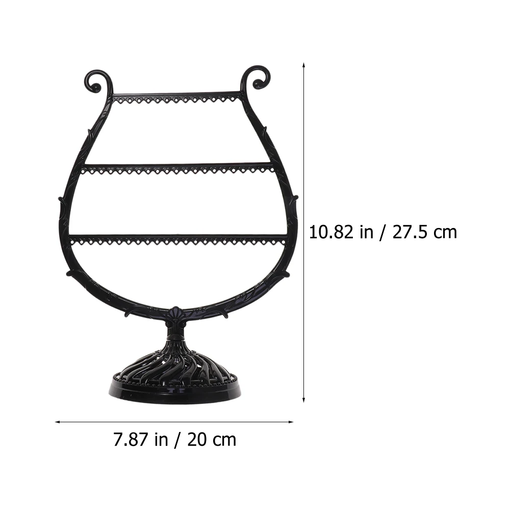 

2Pcs Harp Style Jewelry Display Rack Plastic Organizer Earring Holder Desktop Jewelry Shelf Stable Stand for Shop Showcase