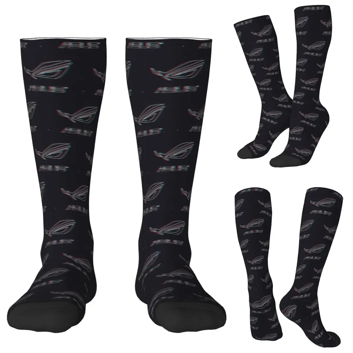 

Asus Rog Socks Harajuku Stockings All Season Long Socks Accessories for Man Woman Christmas Gifts