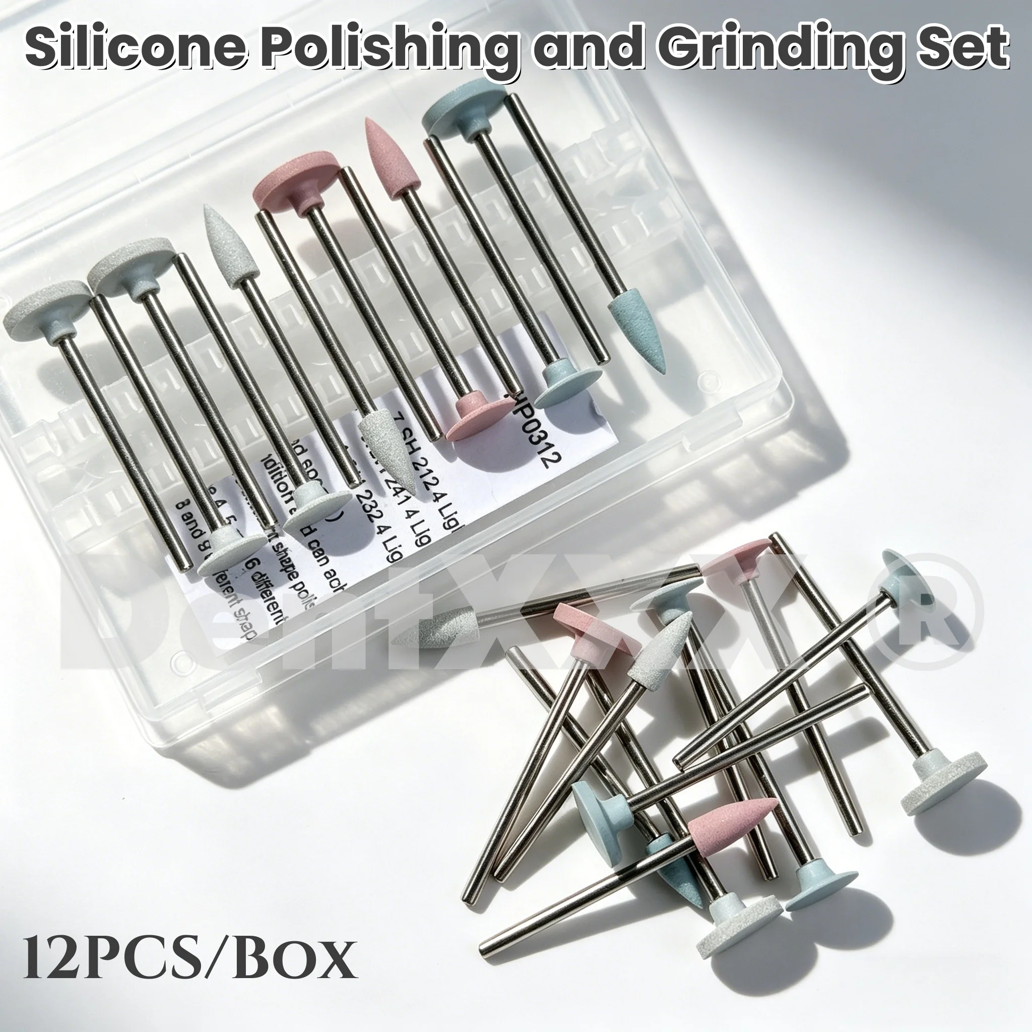 

12 Pieces/Box Polishing Set, Suitable for Low-Speed HP Rod Silicone Polishing Tools, High-Gloss Polishing Tools