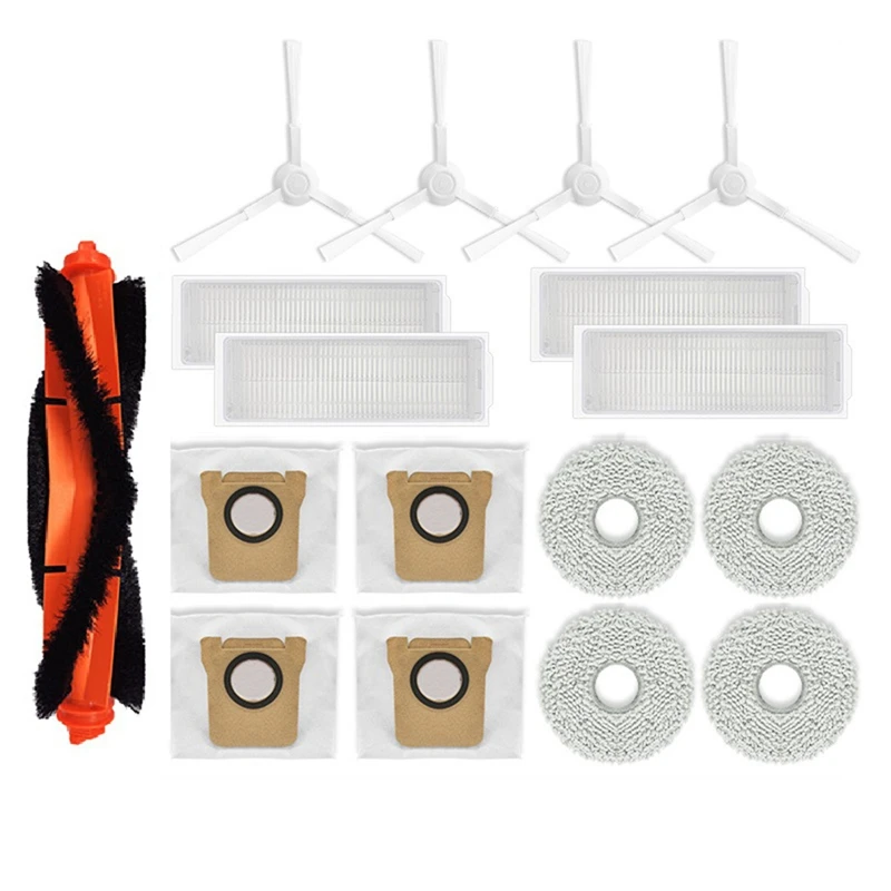 

HOT-For Xiaomi Mijia M30 Pro / C107 Robot Vacuum Accessories Hepa Filter Dust Bag Washcloth Mop Main Side Brush Replacement