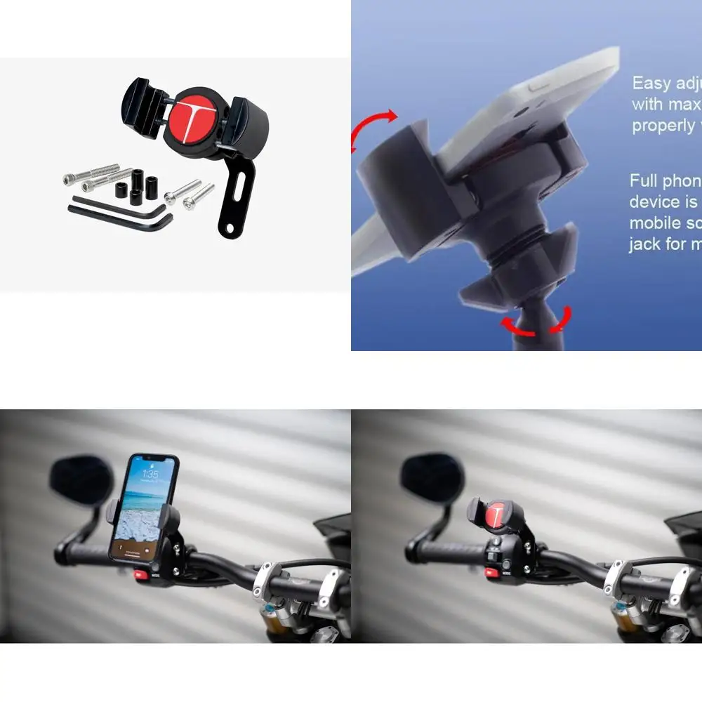 حامل عالمي للتحكم في الدراجات النارية 4-31001-B-TechGripper - حامل الأكثر الاعتمادًا للهواتف مع أو بدون حافظة! - إضافي #1