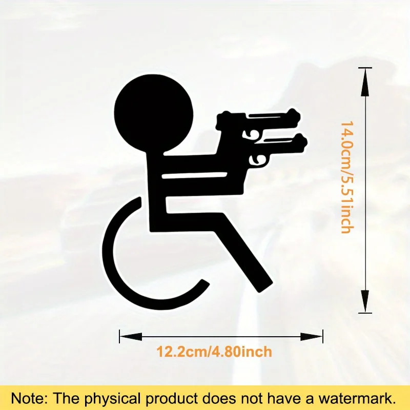 Funny Wheelchair Car Sticker for Laptop Water Bottle Car Motorcycle Vehicle Paint Window Wall Cup Toolbox Guitar Scooter Decals
