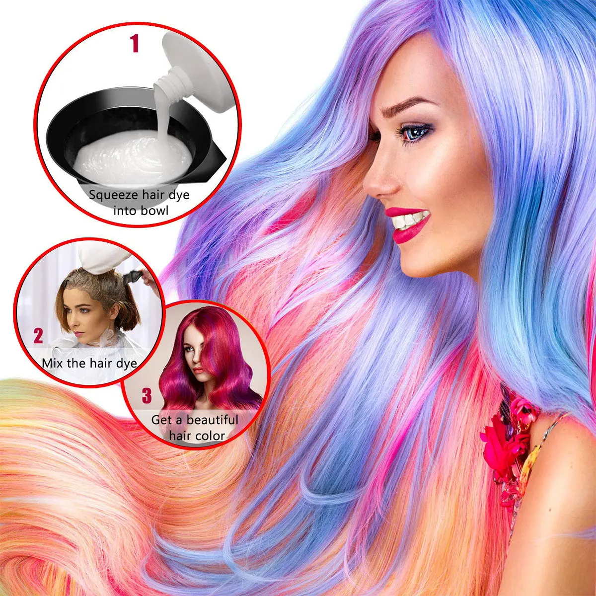 

Набор для окрашивания волос: профессиональные многоразовые инструменты для салонов и домашнего использования, включая миски для смешивания, кисти, расчески, колпачки, накладки на уши