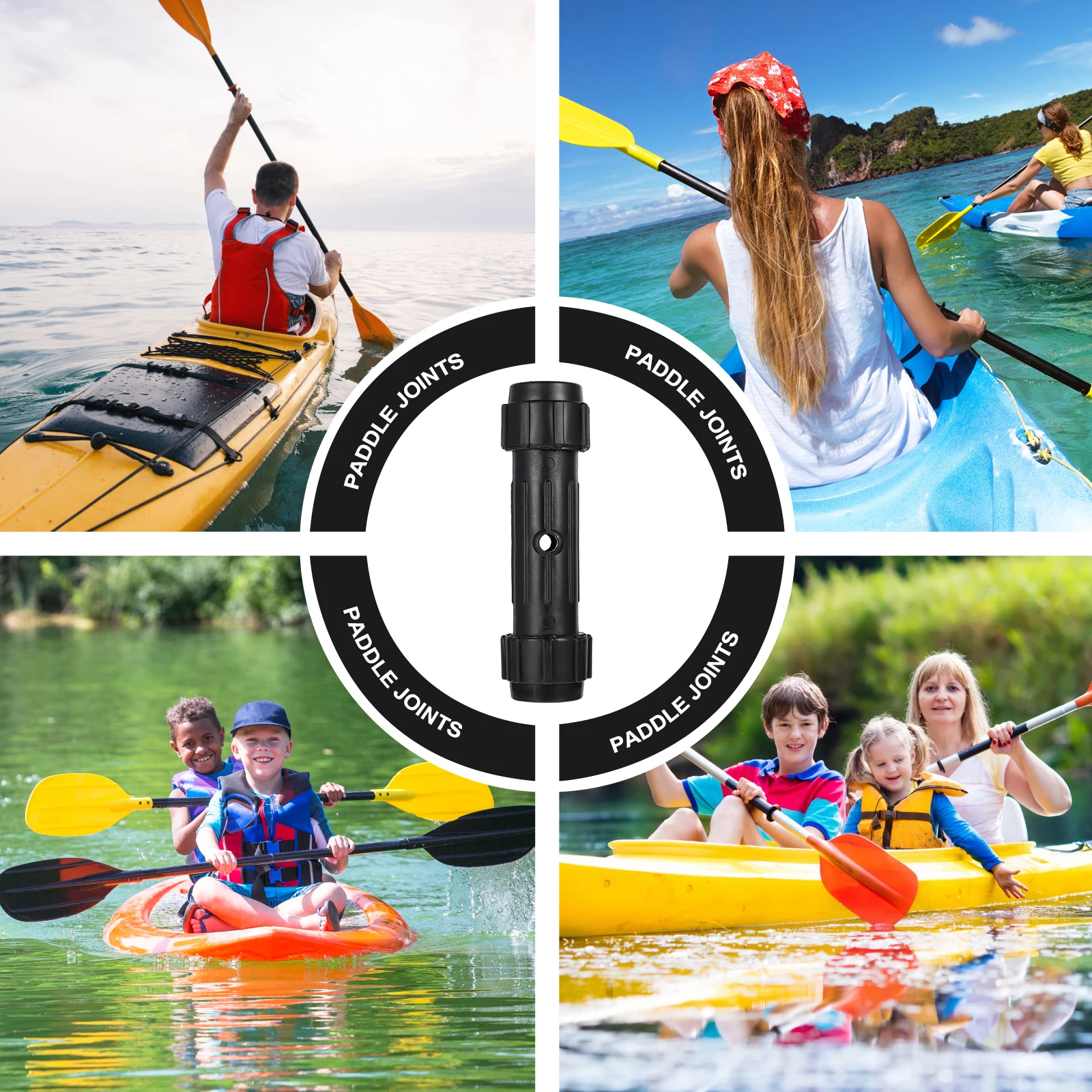 

2 Pcs Paddle Connector Boat Oar Kayak Adjustable Replacement Compatible Abs Ocean Parts