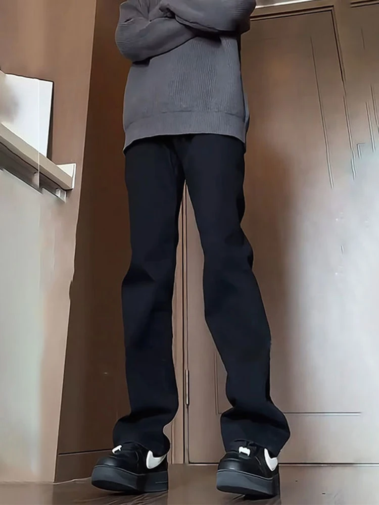 

Cleanfit Men's Bla Fce Lined Straight Leg Jeans Winter Wear Comfortable Straight Long Trousers Trendy American Sle