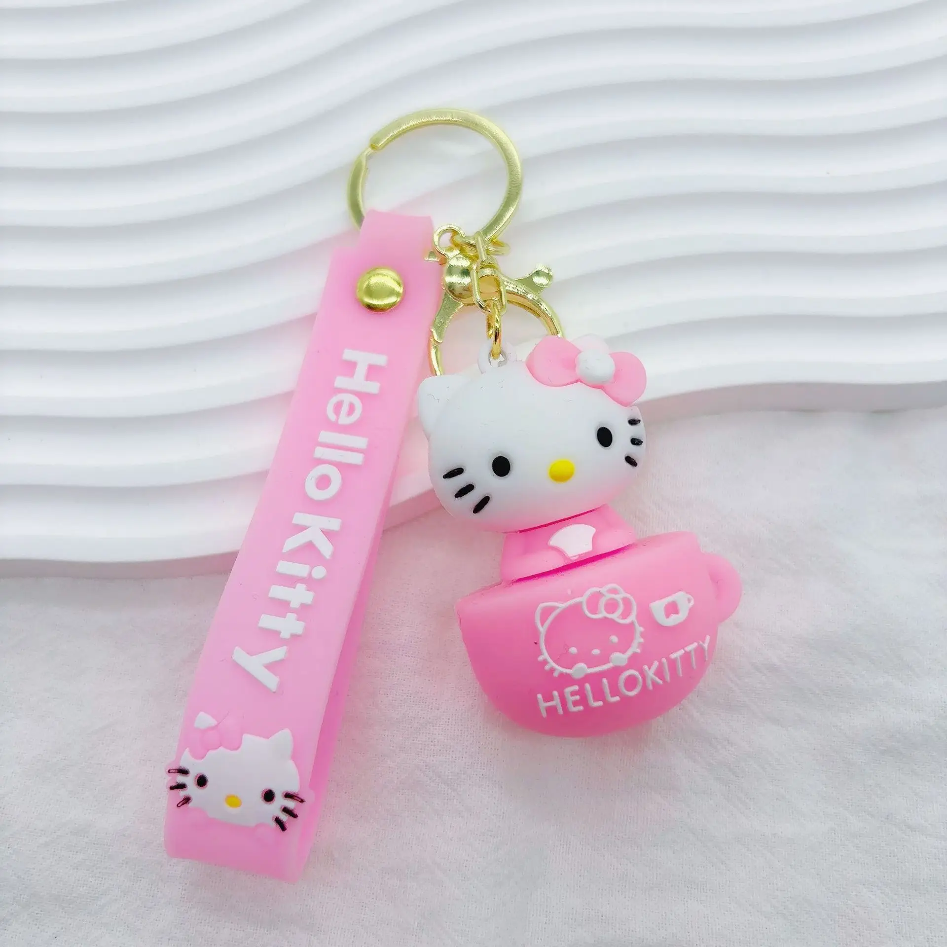 مرحبا كيتي المفاتيح سانريو لطيف عروسة كارتون لينة المطاط حقيبة قلادة سيارة كيرينغ الفتيات هدية التبعي