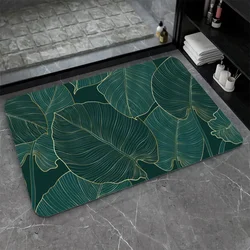 Green Leaf Bathroom Entrance Doormat Decor Kitchen Hallway Balcony Runners Rugs Carpet Living Room Bedroom Anti-slip Doormat