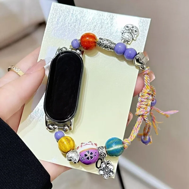 

Zhaocai Cat Ceramic Braided Strap Suitable for Xiaomi Band 8Pro/9Pro，For Mi band 3/4/5/6/7，8/8NFC/9/9NFC/10/10NFC，For Redmi Watc