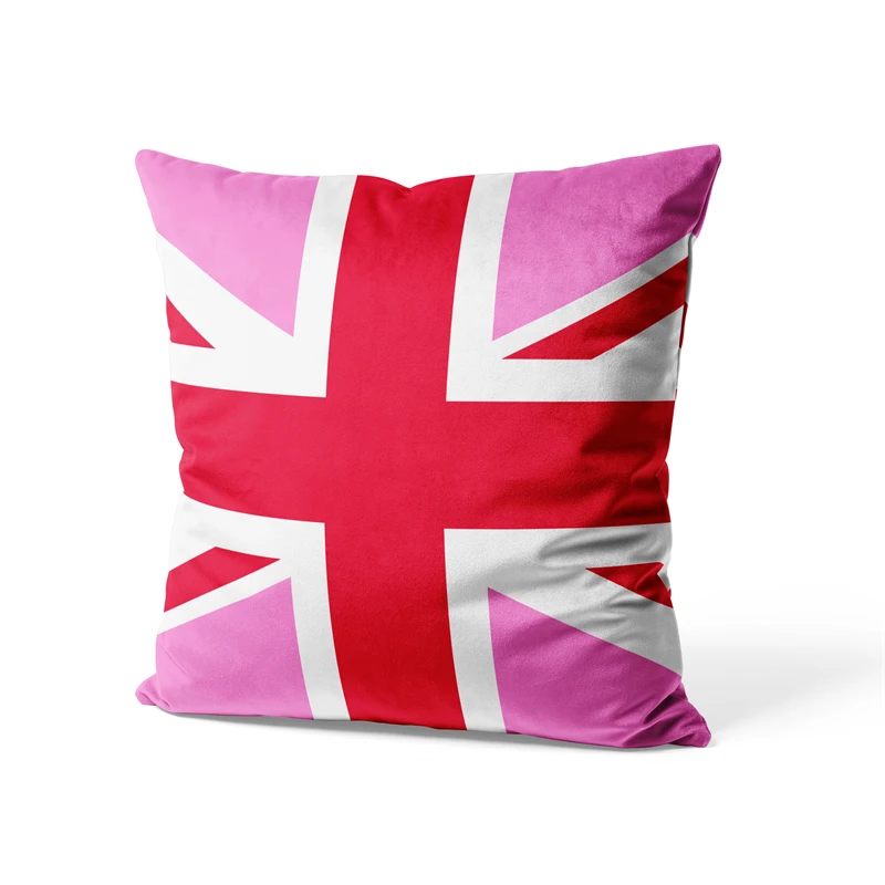 Aertemisi 18'' x 18'' United Kingdom UK LGBT Pink Union Jack Square Throw Pillow Cushion Covers Cases Pillowcases 45cm x 45cm