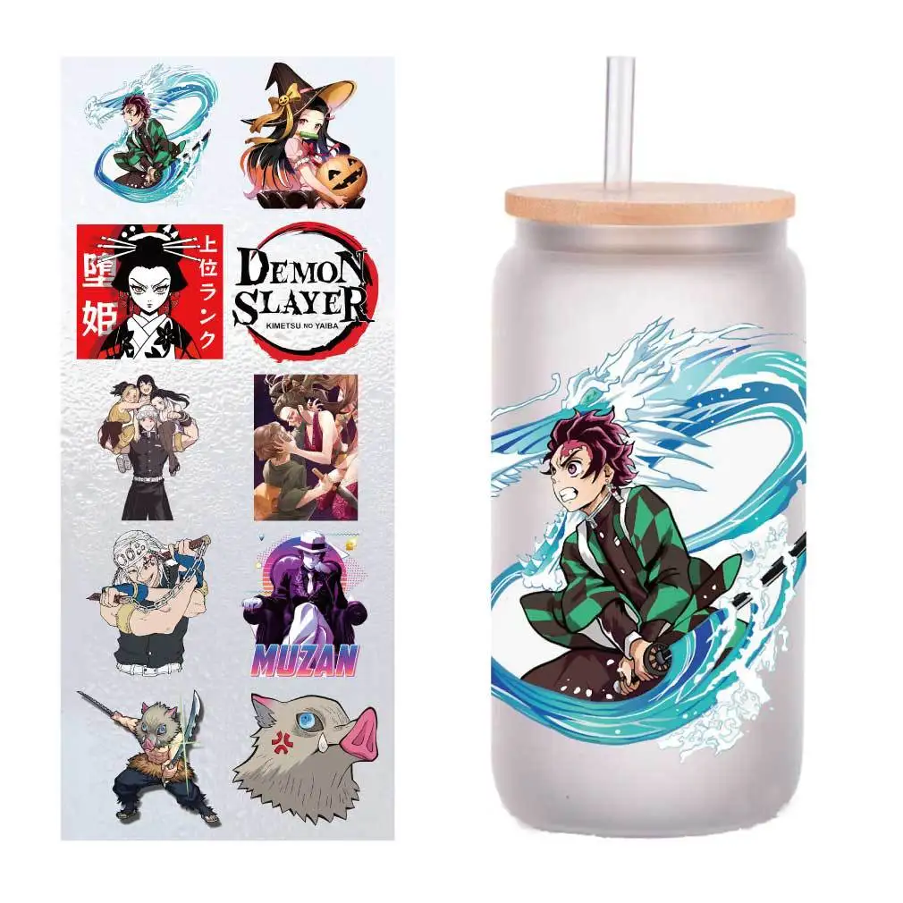 

10 pieces/pack of comic book Ghost Blade Nomadic UV transfer sticker Crystal label Cup sticker customized four inches