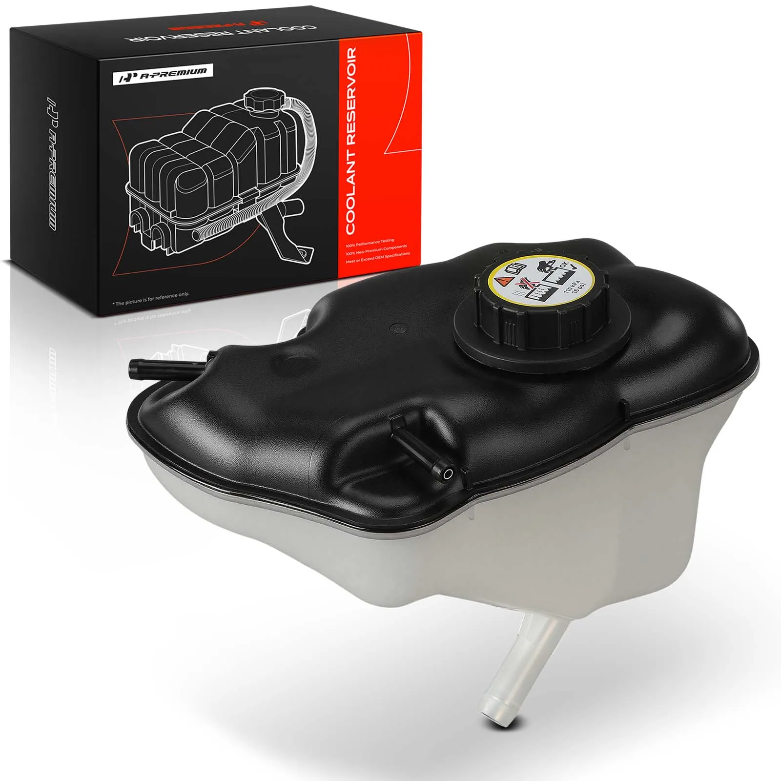 A-Premium Front Engine Coolant Reservoir with Cap for Ford Mustang 2011-2014