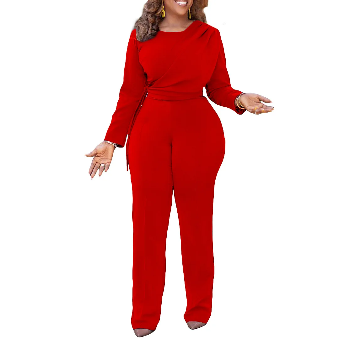 2023 Spring African Women Long Sleeve Solid Color Long Jumpsuit Dashiki African Clothes for Women Ankara Jumpsuit for Women