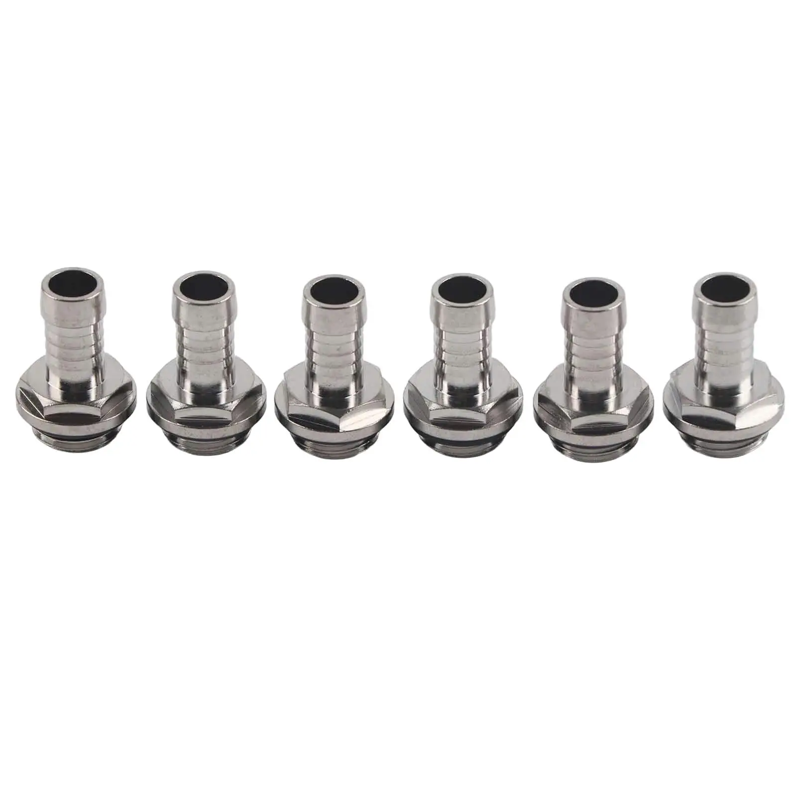 9MM Barb Fitting Water Cooling G1/4 Thread Connector Set   6PCS