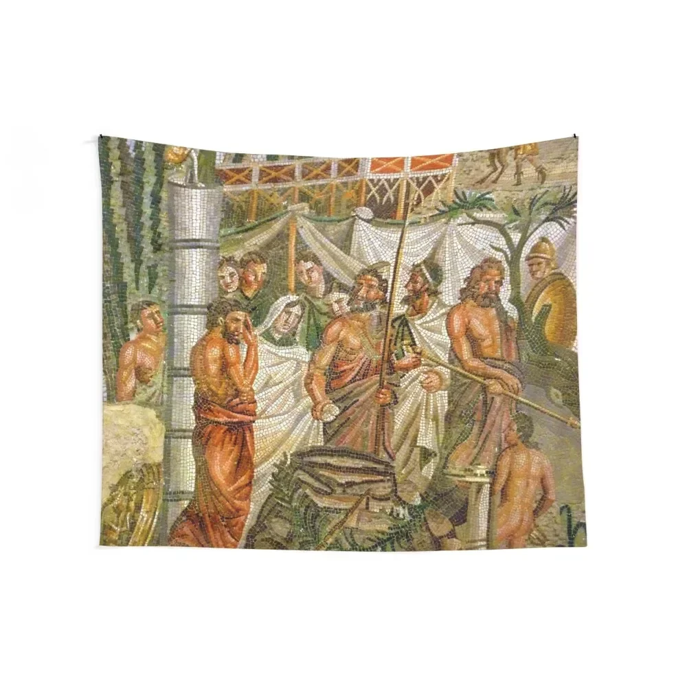 Sacrifici d'Ifigènia (Empúries) - Vintage Greco-Roman mosaic art Tapestry On The Wall Wall Hanging Tapestry