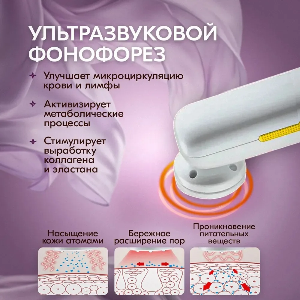 Ultrasonic Ice Compress Beauty Device, Home Wrinkle Removal, Lifting, Firming Facial Massage Introduction Device