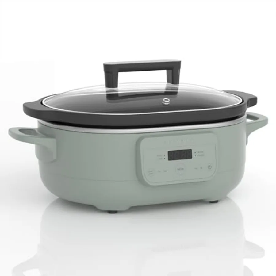 

6 Quart Programmable Slow Cooker Removable Healthy Nonstick Pot - Small Kitchen Appliance for Family Dinners - Serves 6+ People