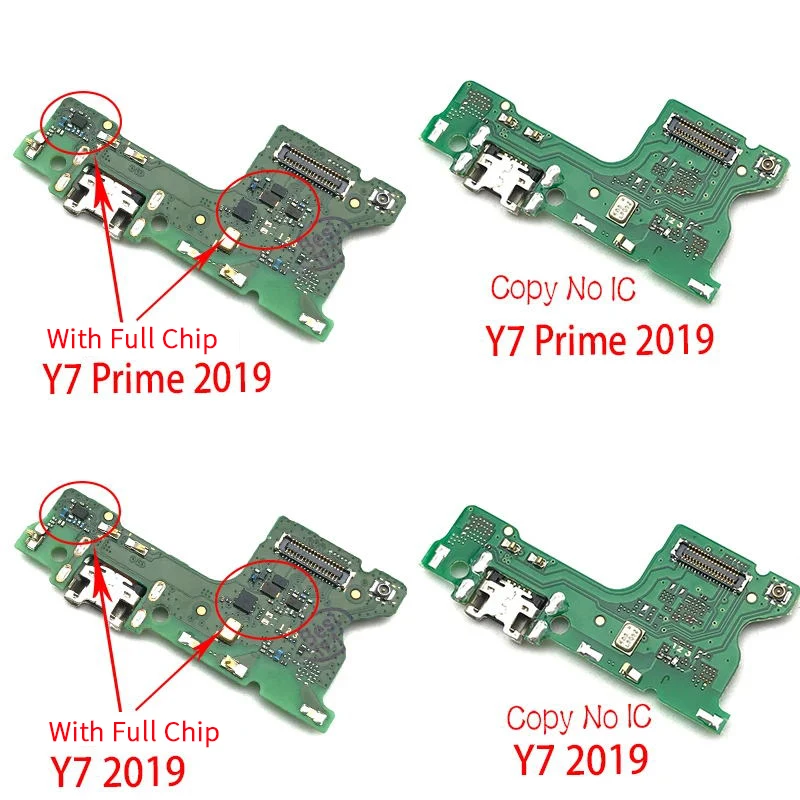 Dock Connector Charger Board For Huawei Y7 2019 / Y7 Prime 2019 USB Charging Port Flex Cable with Microphone Replacement