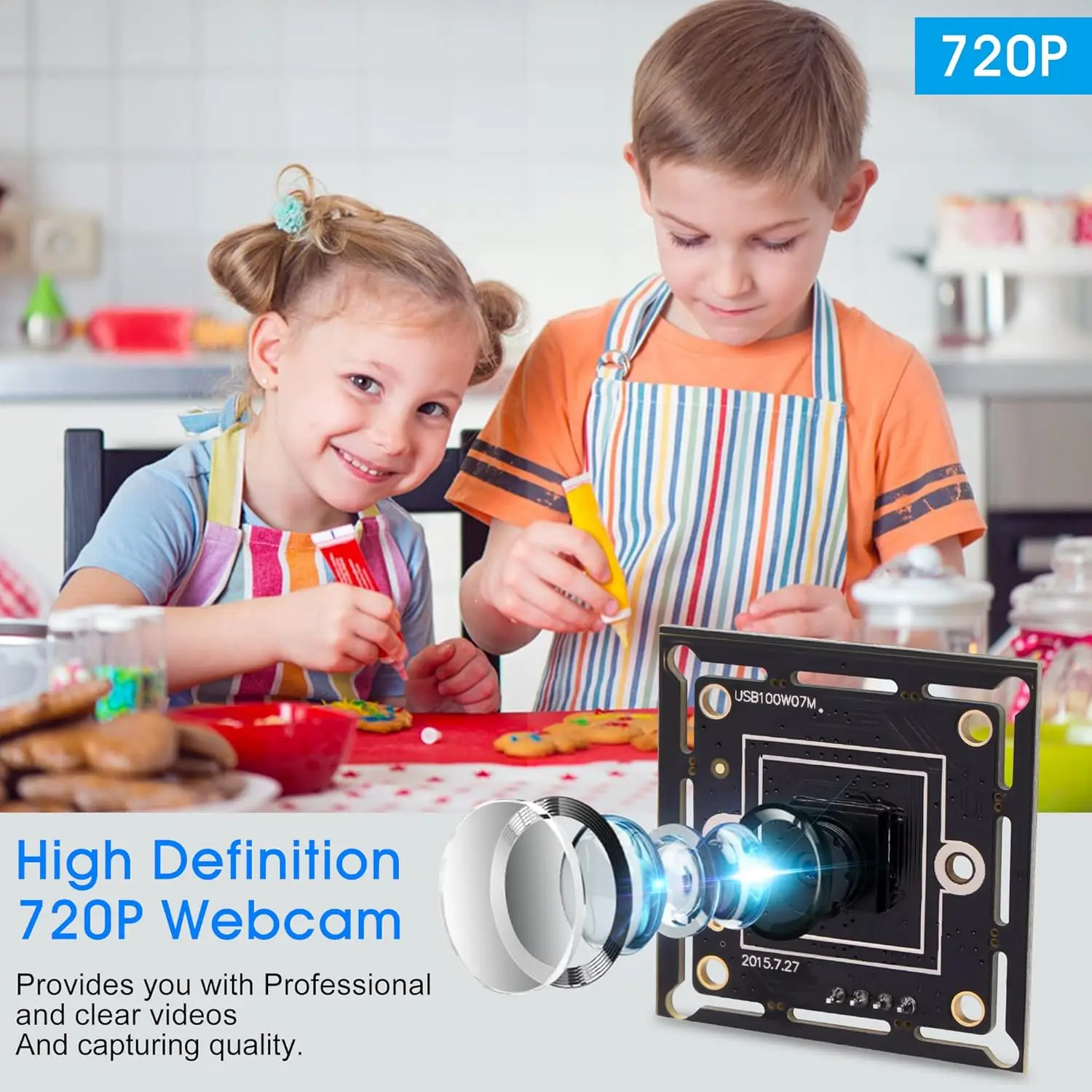 ELP 720P Module de caméra USB haute vitesse 60FPS CMOS OV9712 Webcam 1MP Mini caméra grand Angle avec objectif M7 45/100/120 degrés pour PC