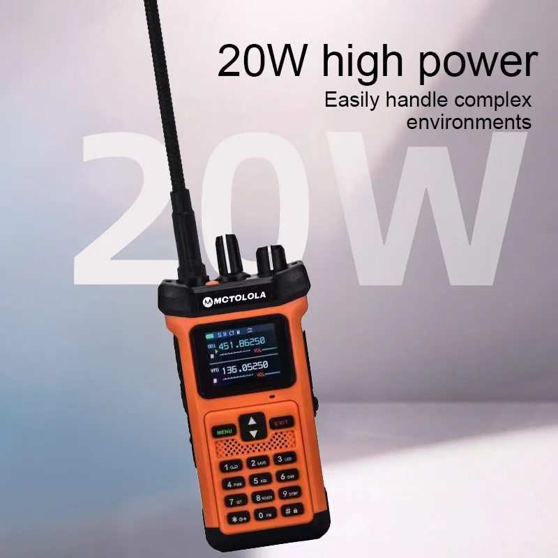MOTOLOLA MT-628 20 واط خارجي عالي الطاقة VHF UHF ثنائي النطاق لاسلكي كهربائي محمول جهاز اتصال لاسلكي